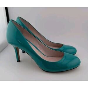 Vince Camuto Size 6 Green Patent Leather Heels Turquoise Women's Almond Toe